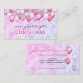 Balloon Party Planner frohe helle Weihnachten Visitenkarte (Vorne/Hinten)