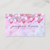 Balloon Party Planner Glitzer Pink Visitenkarte (Vorderseite)