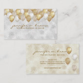 Balloon Party Sparkling Girly Visitenkarte (Vorne/Hinten)