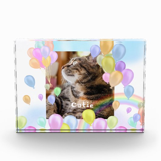 Balloon Pastel Animal Pet Fotoblock (Vorderseite)