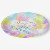 Balloon Pastel Birthday Paper Tellers Pappteller (Schrägansicht)