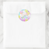 Balloon Pastel Birthday Paper Tellers Runder Aufkleber (Tasche)