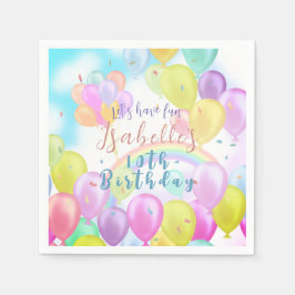 Balloon Pastel Birthday Paper Tellers Serviette