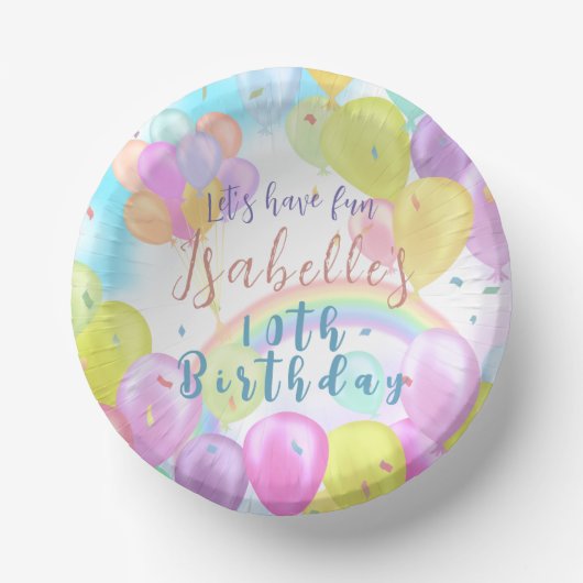Balloon Pastel Birthday Pappteller (Vorderseite)