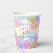 Balloon Pastel Birthday Party Ballons Pappbecher (Rückseite)