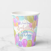 Balloon Pastel Birthday Party Ballons Pappbecher (Vorderseite)