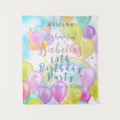 Balloon Pastel Birthday Wandteppich (Vorderseite)