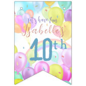 Balloon Pastel Birthday Wimpelkette (Erste Fahne)