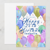 Balloon Pastel Feiertagskarte (Vorne/Hinten)