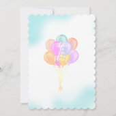 Balloon Pastel Foto Birthday Einladung (Rückseite)