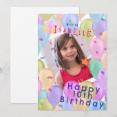 Balloon Pastel Foto Feiertagskarte (Vorne/Hinten)