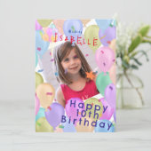 Balloon Pastel Foto Feiertagskarte (Stehend Vorderseite)
