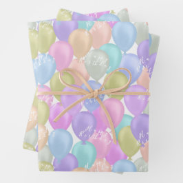 Balloon Pastel Geschenkpapier Set