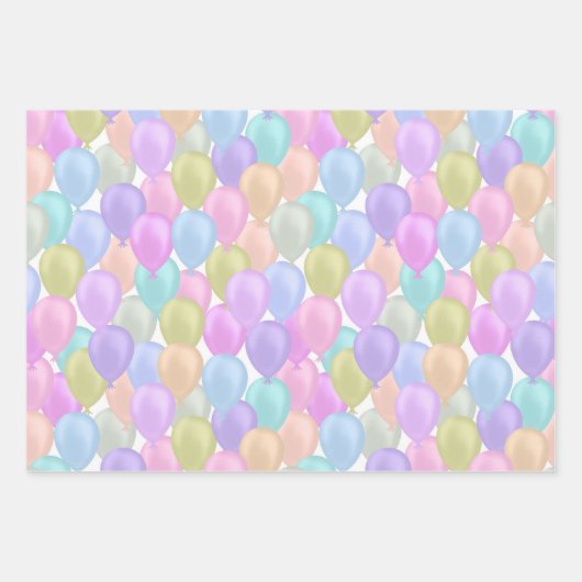 Balloon Pastel Geschenkpapier Set (Vorderseite 2)