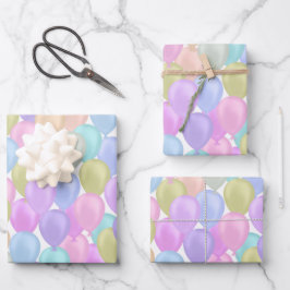 Balloon Pastel Geschenkpapier Set