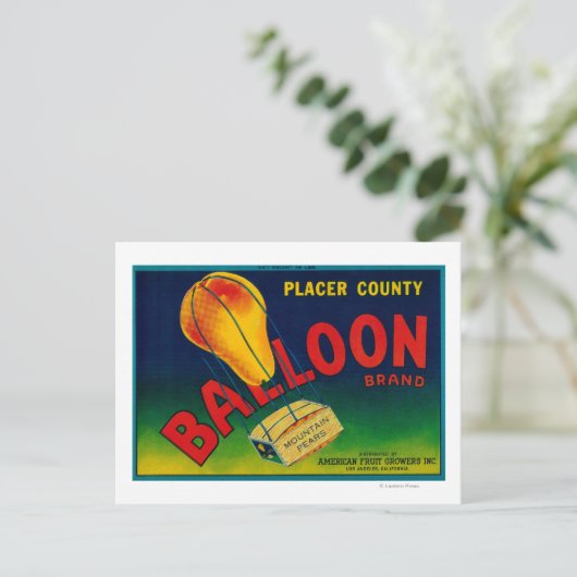 Balloon Peakkordetikett Postkarte (Stehend Vorderseite)