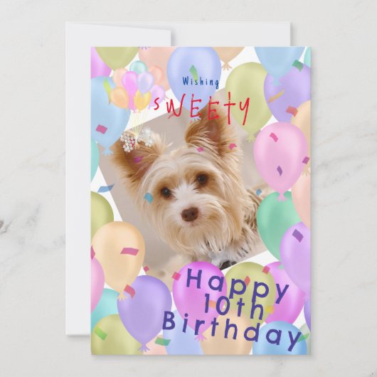 Balloon Pet Pastel Foto Feiertagskarte (Vorderseite)