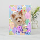 Balloon Pet Pastel Foto Feiertagskarte (Stehend Vorderseite)