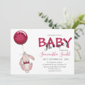 Balloon Rabbit Boy Baby Dusche Ankündigung (Stehend Vorderseite)