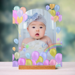 Balloon Rainbow Baby Foto Acrylschild