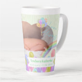Balloon Rainbow Cloud Foto Green Latte Tasse (Rechte Ecke)