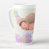 Balloon Rainbow Cloud Foto Green Latte Tasse (Linke Ecke)