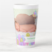 Balloon Rainbow Cloud Foto Green Latte Tasse (Vorderseite)