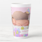 Balloon Rainbow Cloud Foto Pink Latte Tasse (Vorderseite)