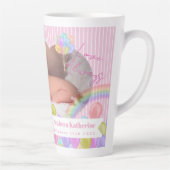 Balloon Rainbow Cloud Foto Pink Latte Tasse (Rechts)
