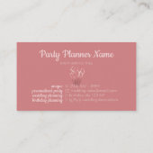 Balloon Rose Gold Aesthetic Event Planning Visitenkarte (Rückseite)