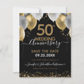 Balloon-Save the Date-Budget für das 50. Jubiläum (Vorderseite)