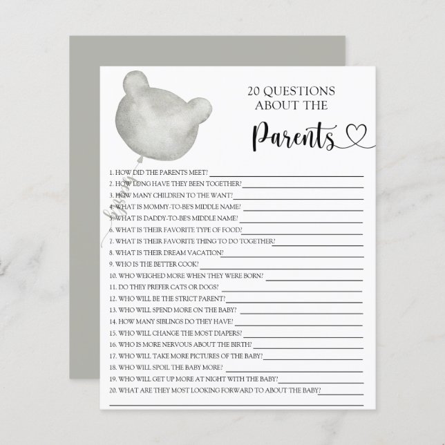 Balloon Silver Bar Spiele über die Eltern (Vorne/Hinten)