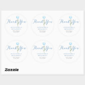 Balloon Soft Greenery Dusty Blue Boy Baby Shower Runder Aufkleber (Blatt)