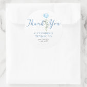 Balloon Soft Greenery Dusty Blue Boy Baby Shower Runder Aufkleber (Tasche)