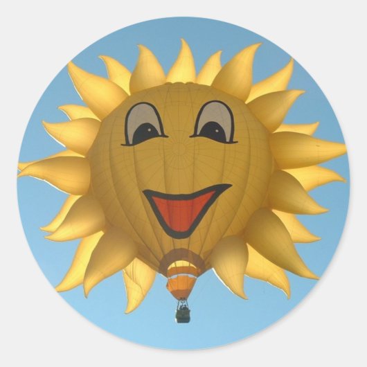 Balloon sonnig runder aufkleber (Vorderseite)