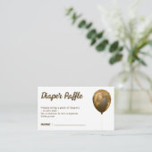 Balloon Sparkle Bronze Party Glitz Diaper Raffles Begleitkarte (Stehend Vorderseite)
