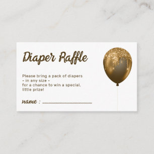 Balloon Sparkle Bronze Party Glitz Diaper Raffles Begleitkarte