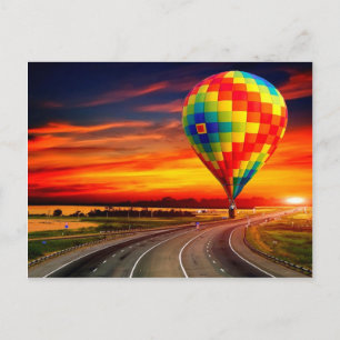 Balloon Sunset Postkarte