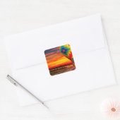 Balloon Sunset Quadratischer Aufkleber (Umschlag)