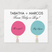 Balloon Tassel Baby Gender Reveal DIY Scratch Card Ankündigungspostkarte (Vorderseite)