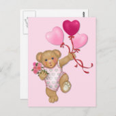 Balloon Teddy Postkarte (Vorne/Hinten)