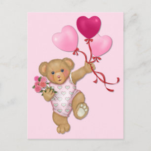 Balloon Teddy Postkarte