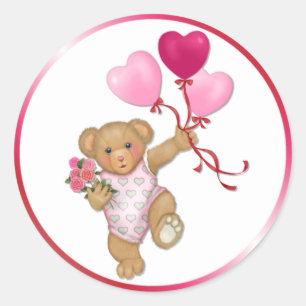 Balloon Teddy Runder Aufkleber