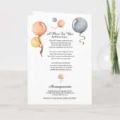 Balloon Theme Child's Funeral Program Programm (Rückseite)