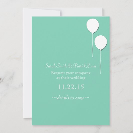 Balloon Theme Save the Date (Rückseite)