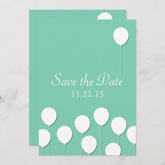 Balloon Theme Save the Date (Vorne/Hinten)