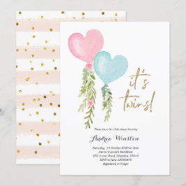 Balloon Twin Boy Girl Babydusche Einladung