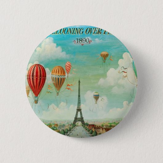 Balloon über Paris Button (Vorderseite)