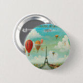 Balloon über Paris Button (Vorne & Hinten)