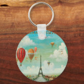Balloon über Paris Schlüsselanhänger (Vorderseite)